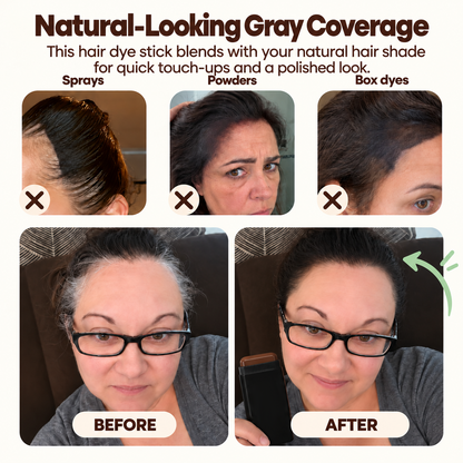 ✨ Instant Hair Color Touch-Up Stick – 💧 Waterproof Gray Hair Coverage for Roots, Hairlines & Beards 👩‍🦳🖤