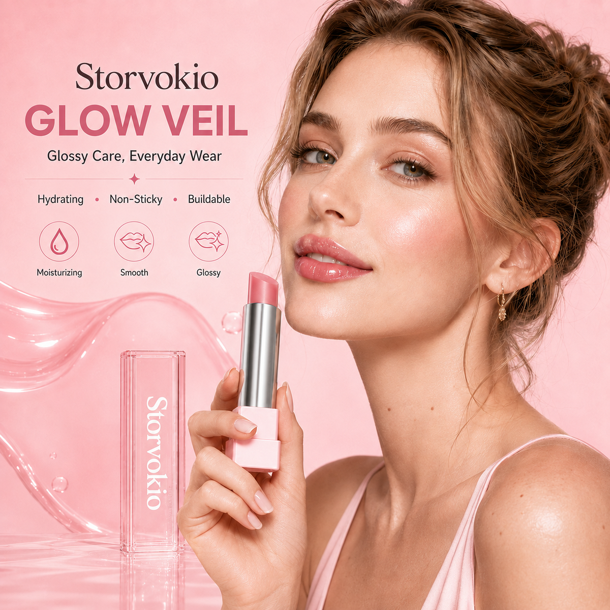 ✨ 60% OFF🔥LAST DAY BUY 1 GET 1 FREE🔥 Storvokio 2-in-1 GLOW VEIL LIP SHEEN OIL BALM👄