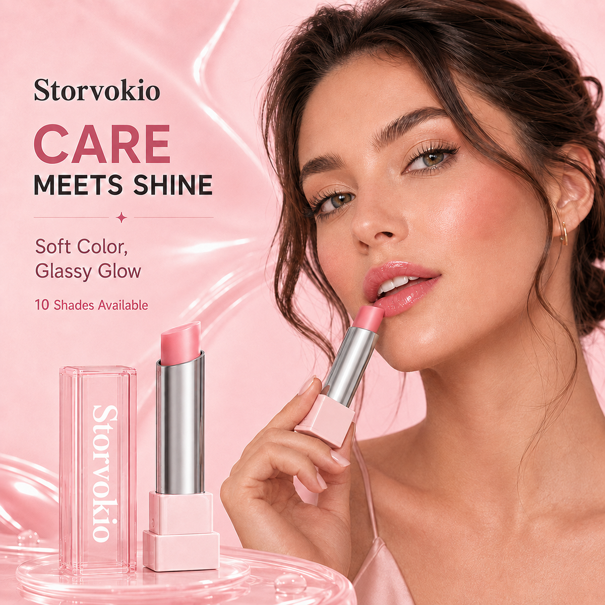 ✨ 60% OFF🔥LAST DAY BUY 1 GET 1 FREE🔥 Storvokio 2-in-1 GLOW VEIL LIP SHEEN OIL BALM👄