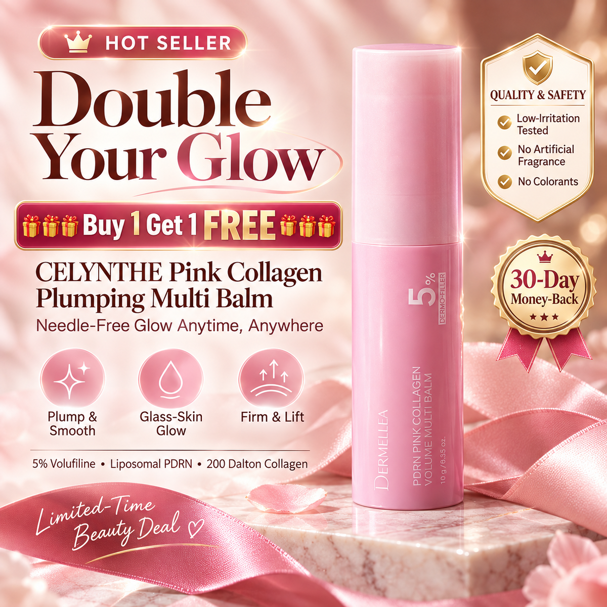 ✨Pink Collagen Plumping Multi Balm – Firm, Smooth & Youthful Skin🔥