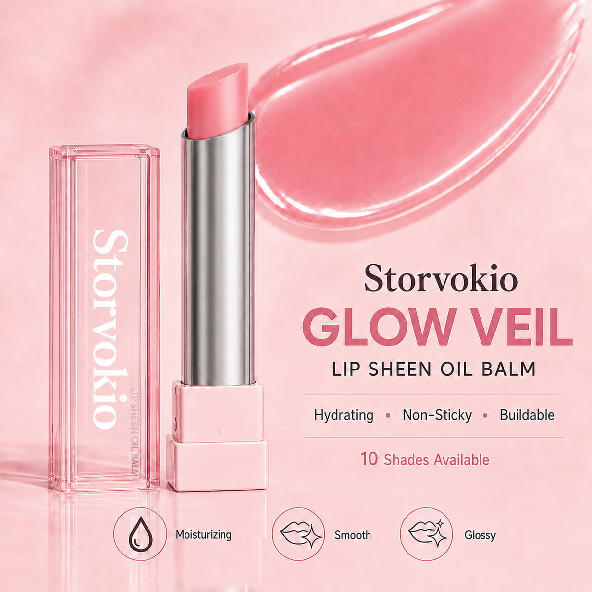 ✨ 60% OFF🔥LAST DAY BUY 1 GET 1 FREE🔥 Storvokio 2-in-1 GLOW VEIL LIP SHEEN OIL BALM👄