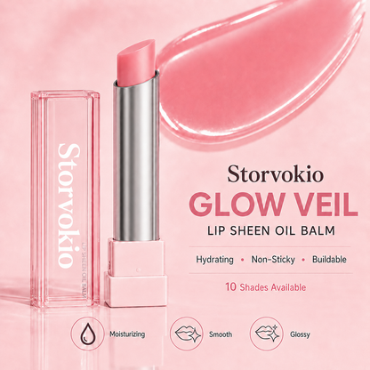 ✨ 60% OFF🔥LAST DAY BUY 1 GET 1 FREE🔥 Storvokio 2-in-1 GLOW VEIL LIP SHEEN OIL BALM👄