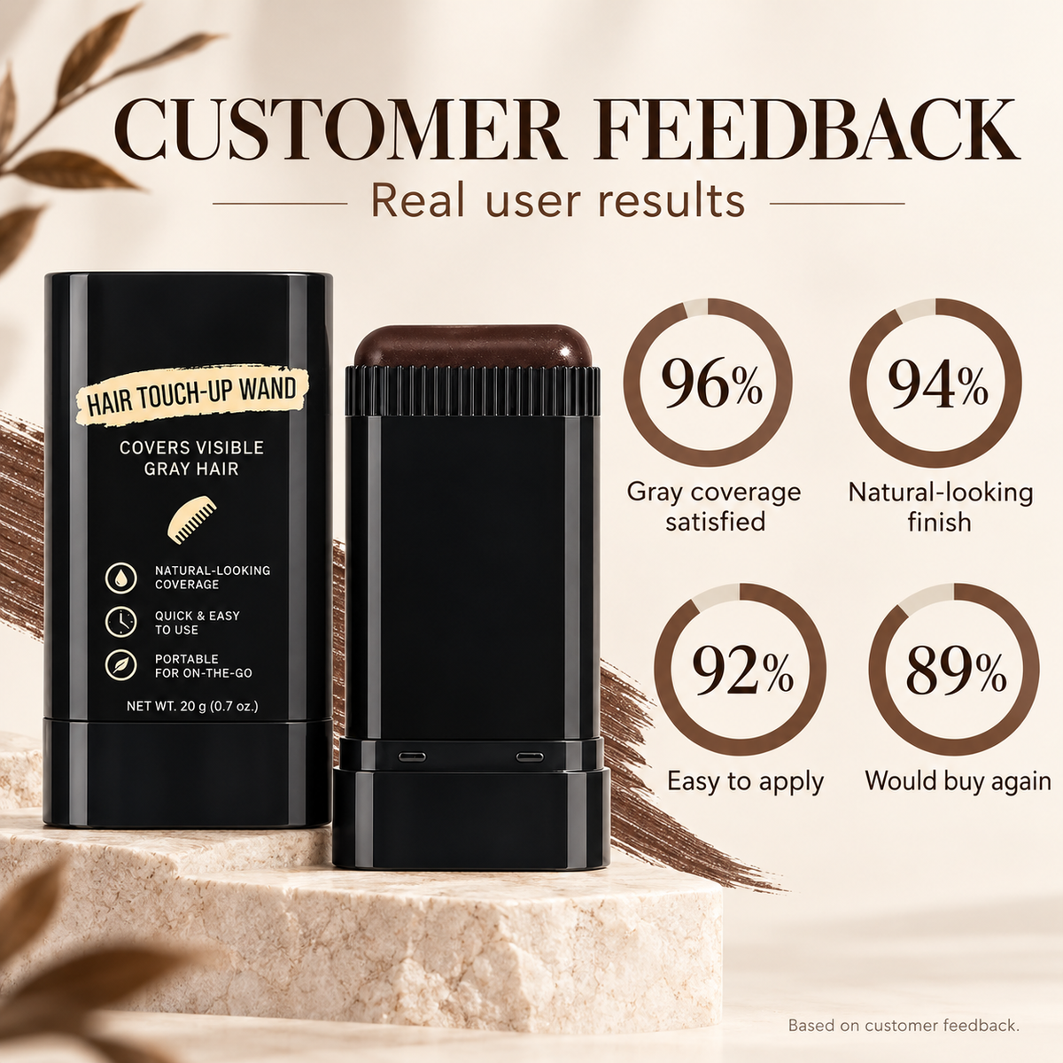 ✨ Instant Hair Color Touch-Up Stick – 💧 Waterproof Gray Hair Coverage for Roots, Hairlines & Beards 👩‍🦳🖤