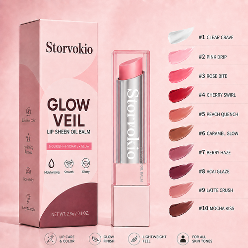✨ 60% OFF🔥LAST DAY BUY 1 GET 1 FREE🔥 Storvokio 2-in-1 GLOW VEIL LIP SHEEN OIL BALM👄