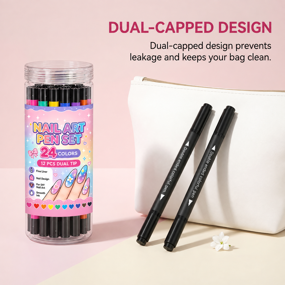 🌸💧Last Day Buy 2 Get 1 Free🌈24 Colors Dual Ended Nail Art Pens Set