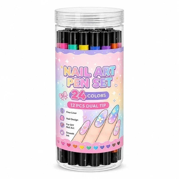 🌸💧Last Day Buy 2 Get 1 Free🌈24 Colors Dual Ended Nail Art Pens Set